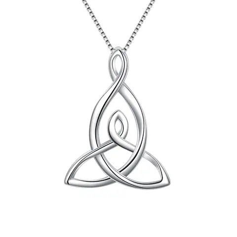 Ever Faith Triangle Celtic Knot Necklace