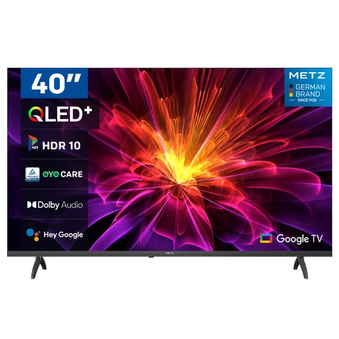 METZ QLED Smart TV 40 pouces FHD, 40MQE7000Z, HDR10, Dolby Audio, Lumière bleue faible, Google TV, Googlecast, Tuner DVB-T/T2/C/S/S2