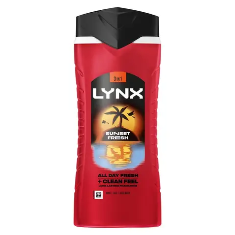 Lynx 3-in-1 Body Wash Sunset Fresh 500ml