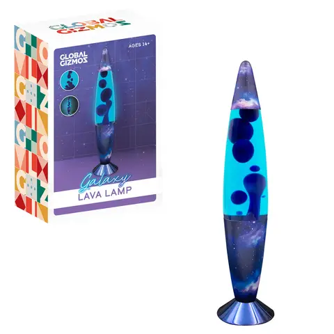 Global Gizmos Lava Lamp Rocket Galaxy Blue