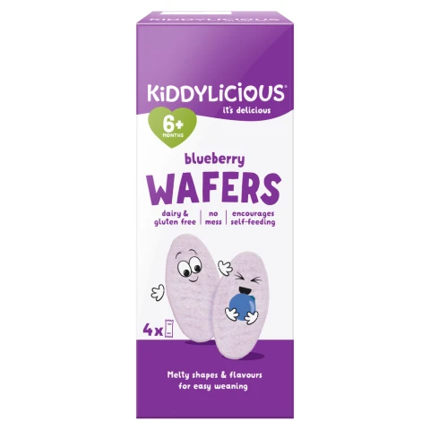 Kiddylicious Blueberry Wafers 6+Months 4x4g