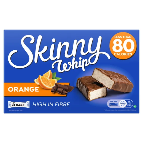 Skinny Whip Chocolate Orange 5 Bars 100g