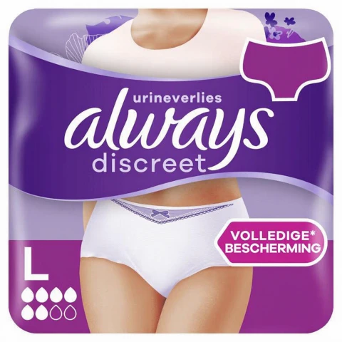 Always Discreet Panties For Urinary Incontinence Women L 11 Pcs
