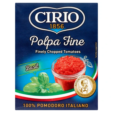 Cirio Polpa Fine Finely Chopped Tomatoes with Basil 390g