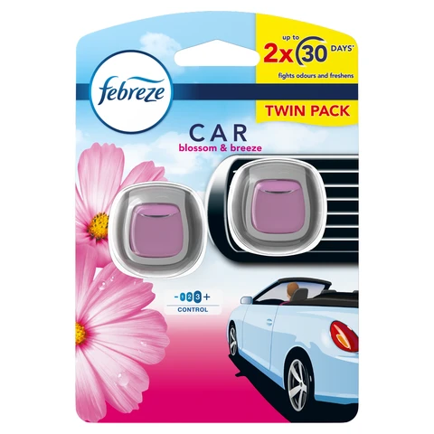 Febreze Car Clip Air Freshener, Blossom & Breeze, 2 per Pack