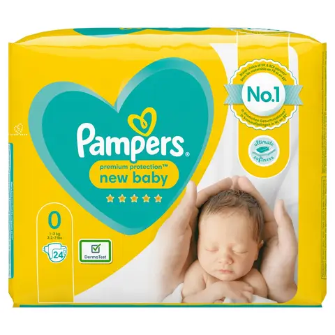 Pampers New Baby Premium Protection Nappies Size 0 24Pack
