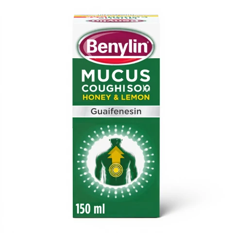 Benylin Mucus Cough Max Honey & Lemon Flavour Syrup 150ml