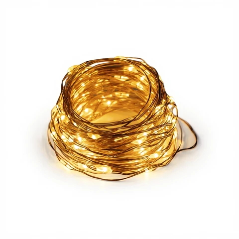 Aigostar Guirlande Lumineuse Solaire à Fil de Cuivre, 100 LED | 10 m | IP65 | Lumière Chaude