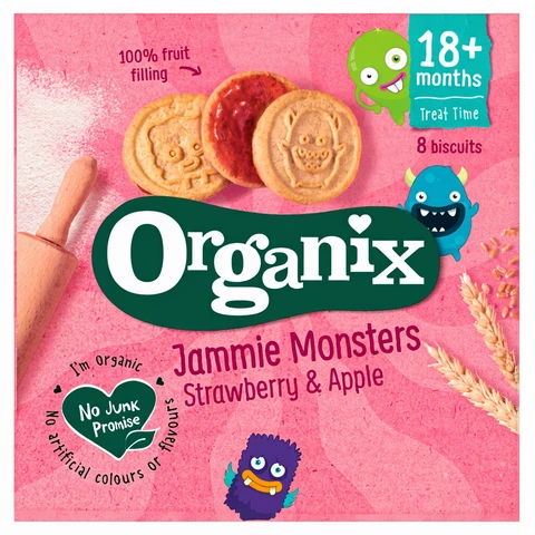 Organix Jammie Monsters Strawberry & Apple 18+ Months 64g