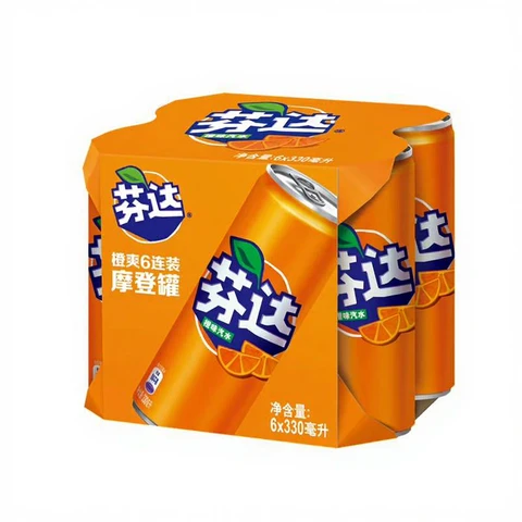 FANTA Canette de soda moderne saveur orange (330ML*6)