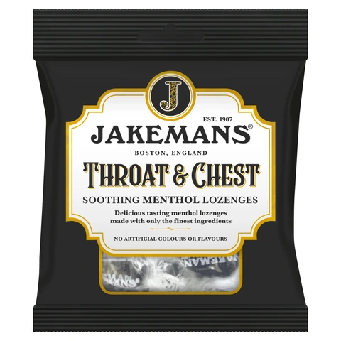Jakemans Throat and Chest Lozenges Menthol Flavour - 73 g