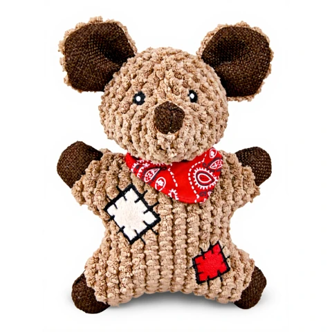 Jollypaw by Trixie Maus mit Flicken, Stoff/Jute, 19 cm