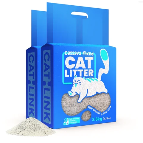 Catlink Cat Litter Companion Tapioca Blend Cat Litter, 2-Bag Pack, 7.7 lbs per bag, Fast-Clumping, Natural, Unscented, Powerful Deodorizing, Almost Dust-Free