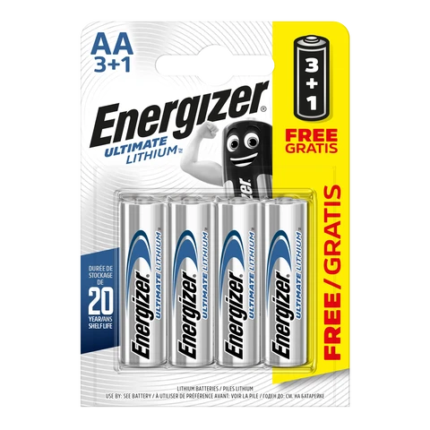 Energizer AA Ultimate Lithium Batteries – Bonus Pack of 4 (3+1)