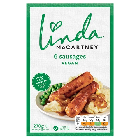 Linda McCartneys 6 Vegetarian Sausages 270g