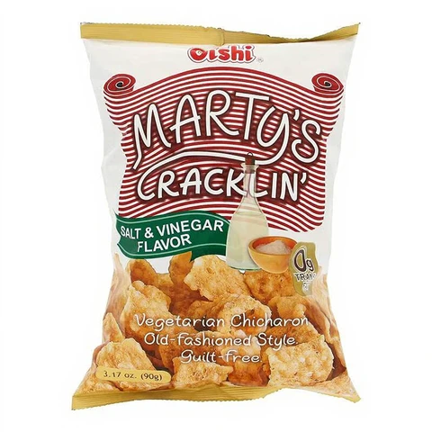 Oishi Marty's Cracklin' Chicharron végétariens saveur sel & vinaigre - 90 g