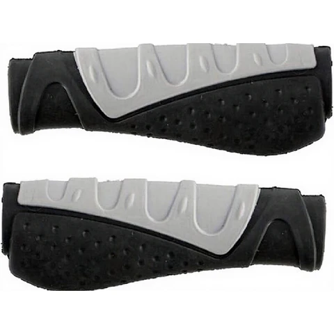 Dunlop Poignées de Vélo en Caoutchouc Gris/Noir - Paire 12 cm
