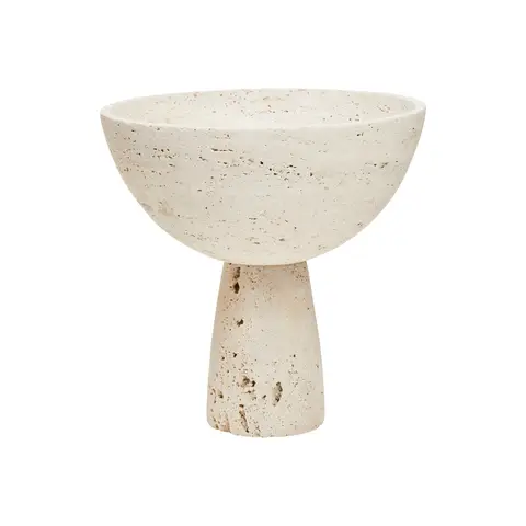 Fifty Five South Decorative Bowl Tibor Travertine Cream