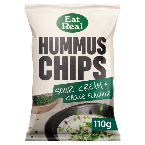 Eat Real Realest Sour Cream & Chive Hummus Chips 110g