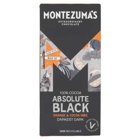 Montezuma's Absolute Black-Orange & Cocoa Nibs 90g