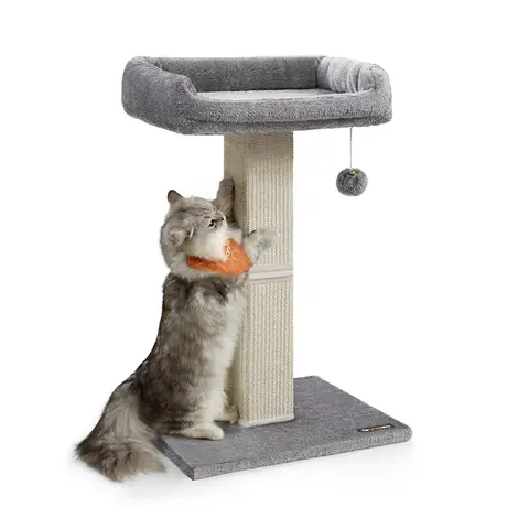 Feandrea Cat Scratching Post, Cat Tree, 50×40×68cm, Light Grey