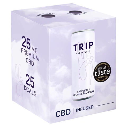 Trip Cbd Infused Raspberry Orange Blossom 4 X 250ml