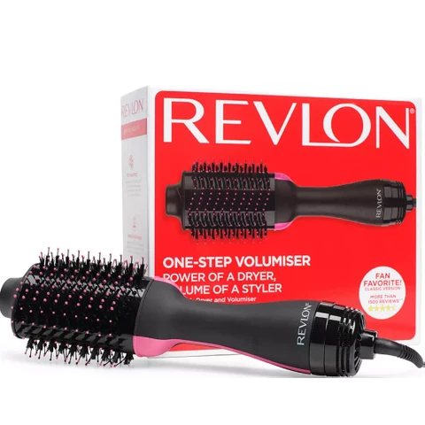 Revlon One Step Classic Volumiser RVDR5222UK1, 2-in-1 Styling Tool, for Mid to Long Hair, Black/Pink