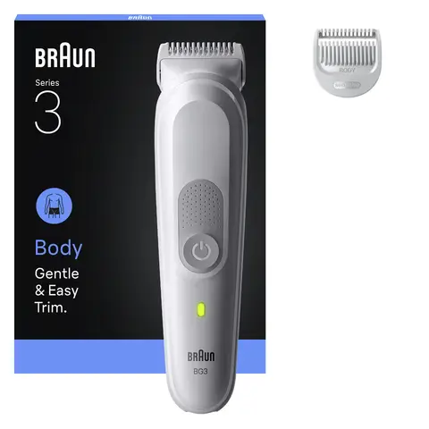 Braun Body Groomer Series 3, +2 Grooming Tools, Groom & Trim, Waterproof, BG3500, Grey