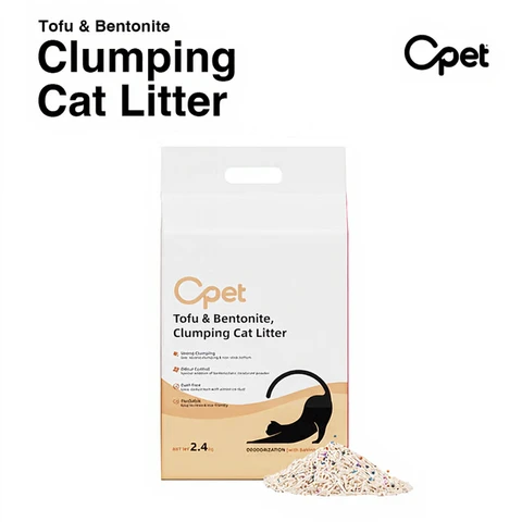 Opet Super klumpende Tofu-Katzenstreu - Antibakteriell & Staubarm - 2,4KG Tofu & Bentonit