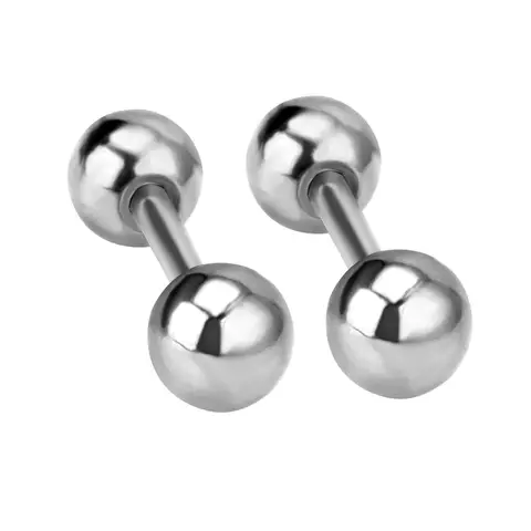 Stainless Steel Ball Screw Back Stud Earrings Set, 3mm-6mm Silver Tone Hypoallergenic Sleeping Earrings for Men & Women