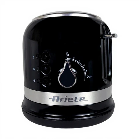 Ariete 0149B Moderna 2-Scheiben-Toaster, Auftauen-, Erwärmen- und Kochfunktion, Schwarz 22D x 32B x 27H Zentimeter