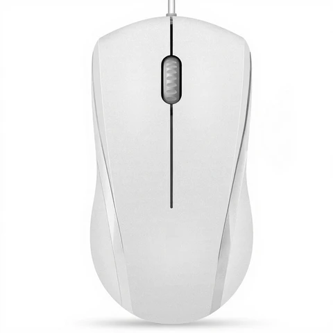 RAPOO N1600 Kabelmaus, 1000 DPI, 3 Tasten, USB-Kabel, leise Tasten, optische Maus, kabelgebunden, für Links- und Rechtshänder, Büromaus für Laptop, PC, Chromebook, Mac, Notebook – Weiß