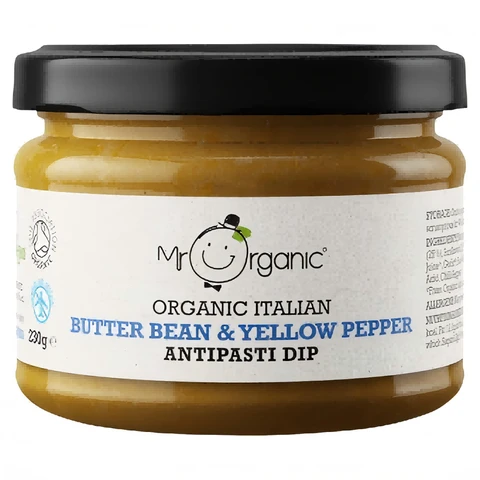 Mr Organic Organic Butter Bean & Yellow Pepper Antipasti Dip 230g