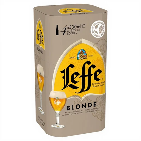 Leffe Belgisch Abdijbier Blond Blikken 4 x 50 cl