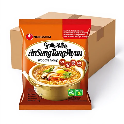Nongshim (Ansung) Ancheng Instant Noedelsoep 20*125g Anseong-noedelsoep doos