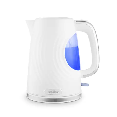 Tower Sonar Textured Kettle, 1.7L, Large Viewing Window, Rapid Boil, 3000W, White - T10083WHT