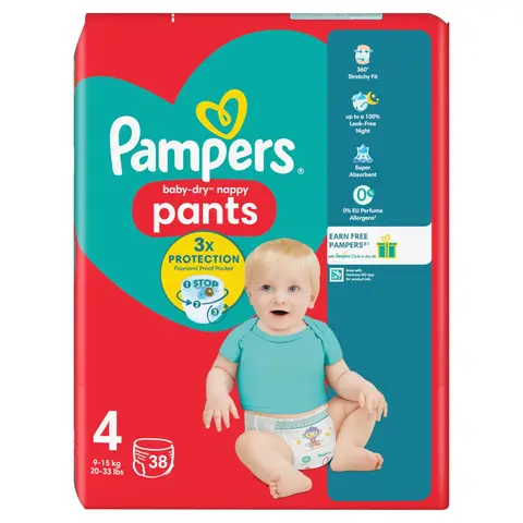 Pampers Baby-Dry Nappy Pants Size 4 38 Pack