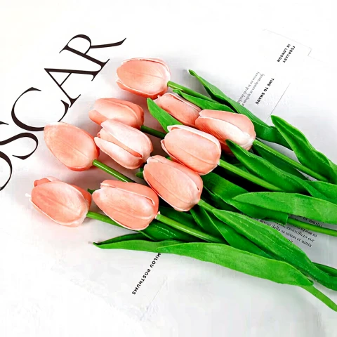 H.XUN Künstliche Tulpenblumen - 10 Stück - Mischfarben - Heimdekoration - Wohnzimmer & Schlafzimmer