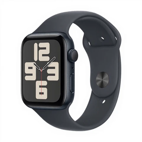 Apple Watch SE24 44 mm GPS noir - bracelet sport noir S/M