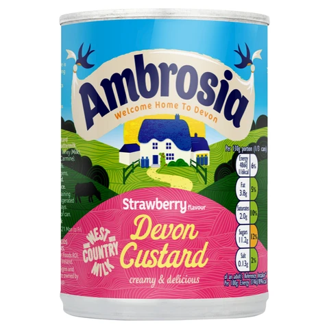 Ambrosia Strawberry Flavour Devon Custard 400g
