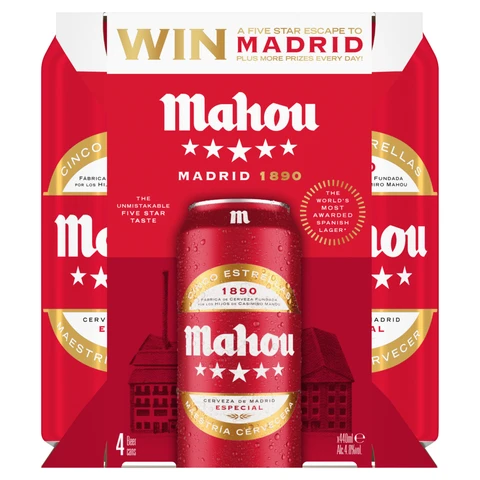 Mahou 4X440ml (Abv 4.8%)