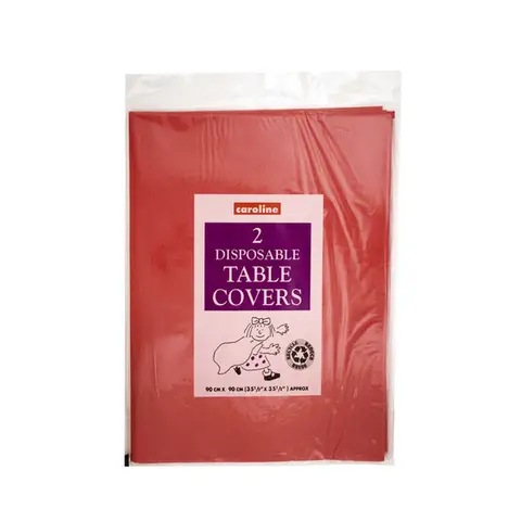Caroline Red Square Paper Tablecover, 90 X 90cm, Pack Of 2