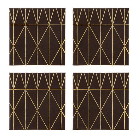Maison by Premier Set of 4 Prism Black and Gold Coasters