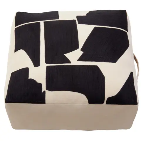 Bosie Floor Cushion Ozella Square Black/Natural