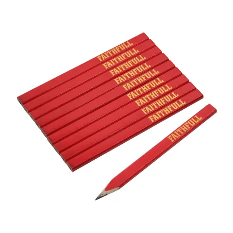Faithful FSC Carpenters Pencils 10 Pack (Medium Graded Pencils)