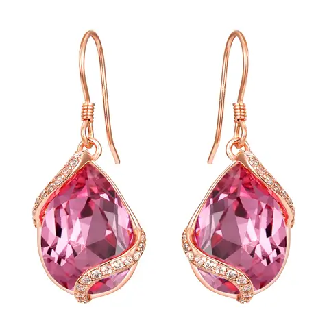 Ever Faith Cubic Zirconia Crystal Teardrop Dangle Hook Earrings