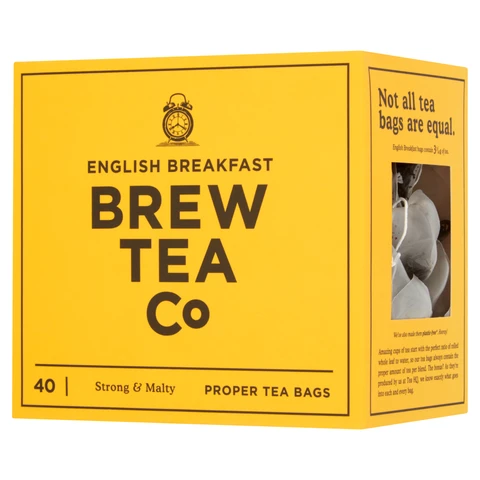 Brew Tea Co English Breakfast Tea 40 Proper Tea Bags 150g