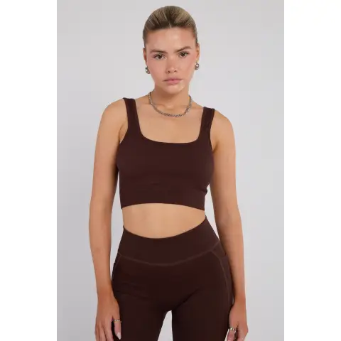 Third Avenue Seamless Fitness Bralette, Espresso Brown, M Size