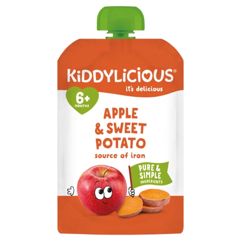 Kiddylicious Apple & Sweet Potato Puree 6+ Months 100g
