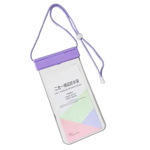 White Lable - 2-in-1 Waterproof Phone Pouch - Purple